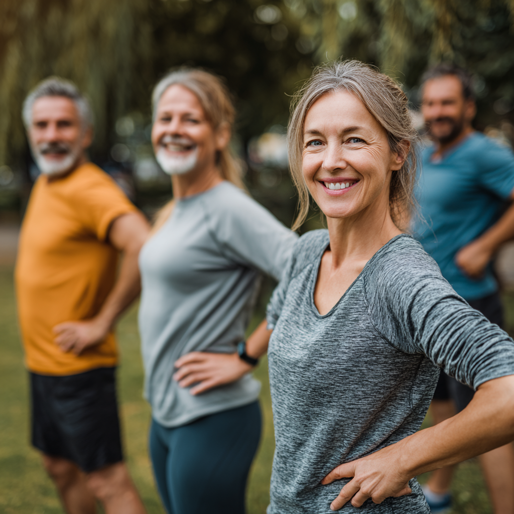 Ukrainian adults demonstrating proper exercise form and strength training techniques